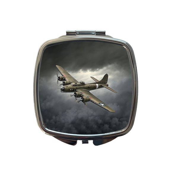 WWII B-17 Flying Fortress Heavy Bomber US Air Force Travel Makeup Handbag Purse Small Pocket Compact Mirror