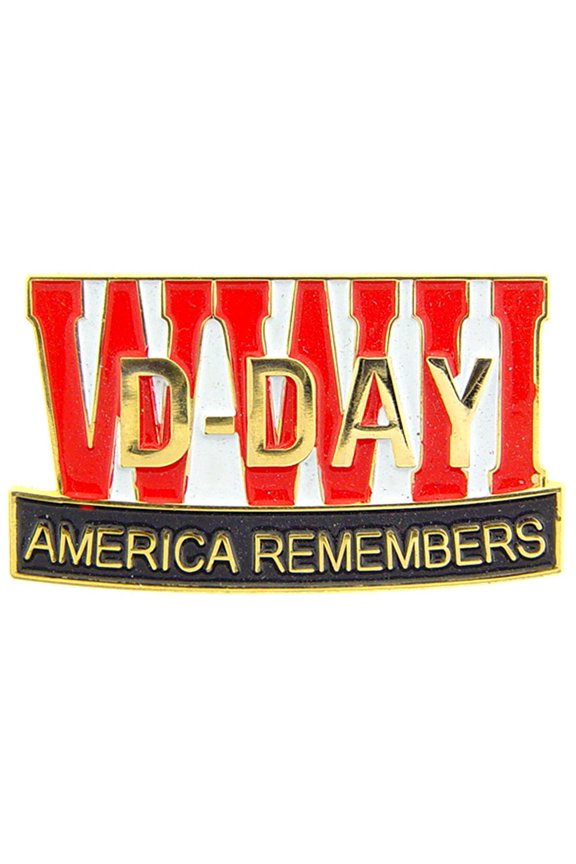 Eagle Emblems P15850 Pin - World War II, D-Day, America Remembers - 1.25 in.