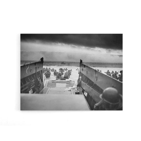 WWII D Day Landings USA Troops Jaws of Death Canvas Wall Art Print 12X16"