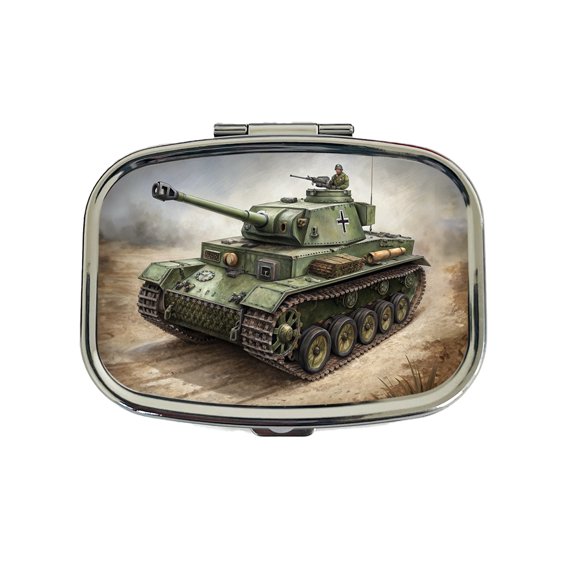 WWII German Panzer IV Tank Small Travel Handbag Pill Box Case