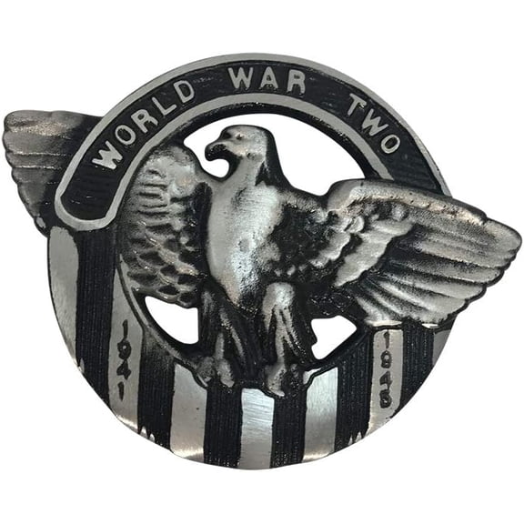 WWII Grave Marker, Aluminum with Black Highlights, Cemetery Plaque for an American Veteran, Memorial Flag Holder, Made in USA