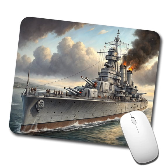 WWII Heavy Cruiser Mouse Pad Low Profile Gaming Mat