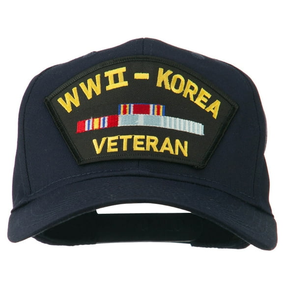 WWII Korean Veteran Patched Cotton Twill Cap - Navy OSFM
