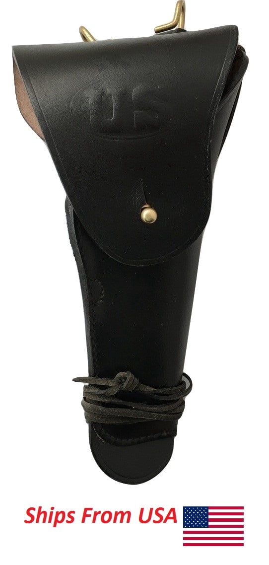 WWII Leather Utility Colt .45 M1911 Holster Embossed US - Reproduction (Black)