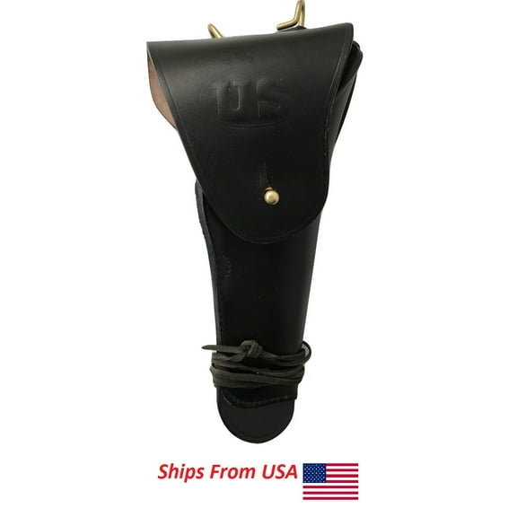 WWII Leather Utility Colt .45 M1911 Holster Embossed US - Reproduction (Black)