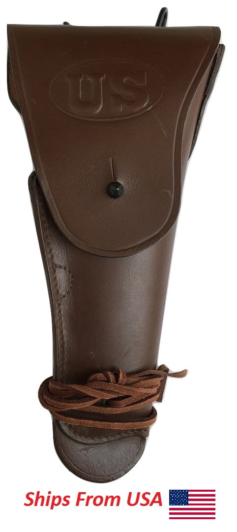 WWII Leather Utility Colt .45 M1911 Holster Embossed US - Reproduction (DARK BROWN)