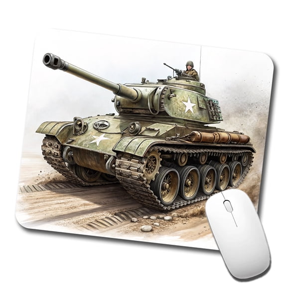 WWII M26 Pershing US Heavy Tank Mouse Pad Low Profile Gaming Mat