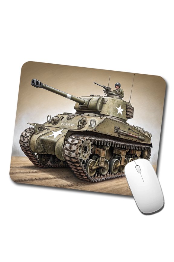 WWII M4 Sherman US Medium Tank Mouse Pad Low Profile Gaming Mat