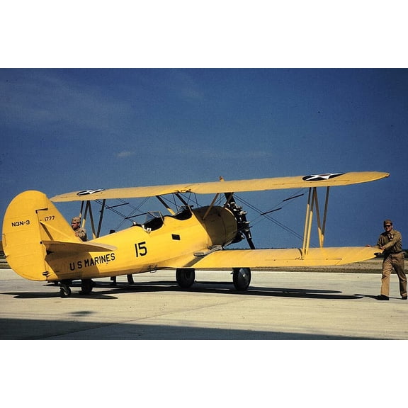 WWII Marine Power Plane, Page Field, S.C. Style - A - 12x18 Inch Laminated Aviation Poster - Stunning Detail and Bold Colors