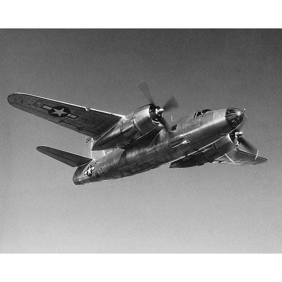 WWII Martin B-26 Marauder Bomber - 24x36 Inch Laminated Aviation Poster - Stunning Detail and Bold Colors