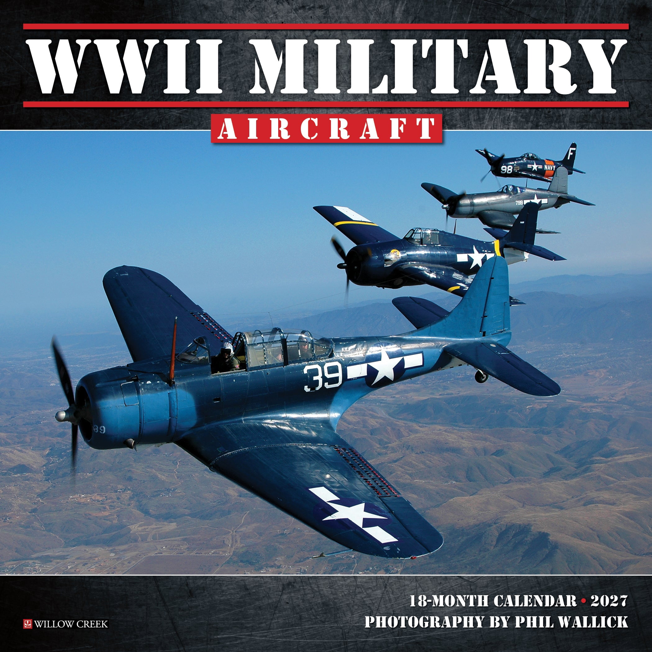 Willow Creek Press, WWII Military Aircraft 2027 Mini Wall Calendar