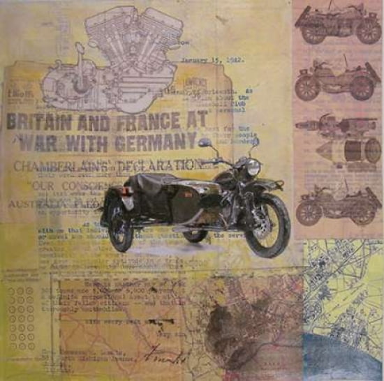 WWII Motorcycle Canvas Art - Andrew Sullivan (24 x 24)