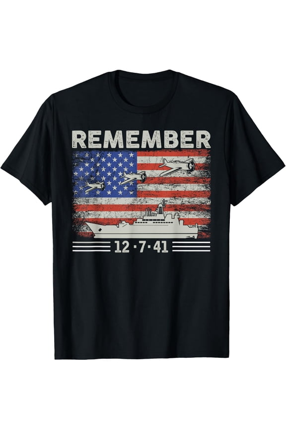 WWII Remember Pearl Harbor Memorial Day December 7th 1941 T-Shirtmen and women can wear, black, white, gifts.S,M,L,XL,2XL,3XL,2645XL