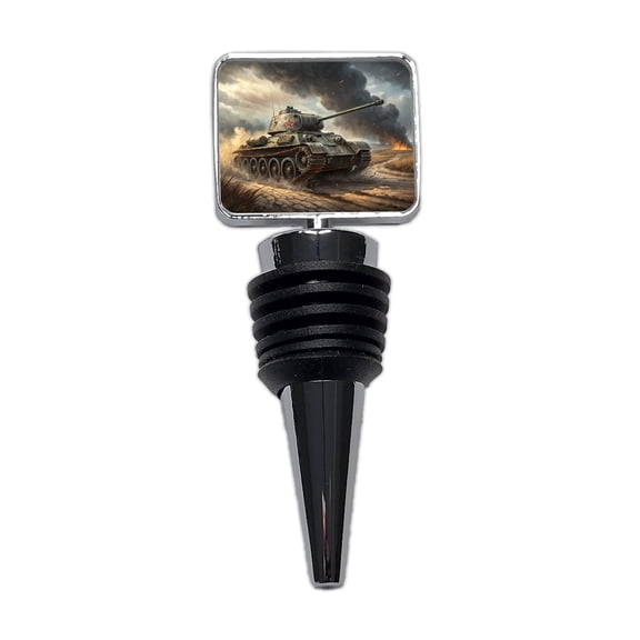 WWII T-34 Russian Medium Tank Wine Bottle Stopper Cap Plug