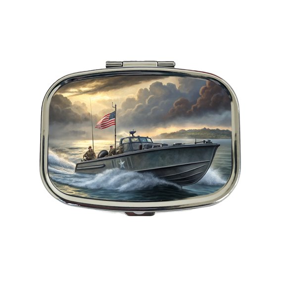 WWII US Navy PT Torpedo Boat Small Travel Handbag Pill Box Case