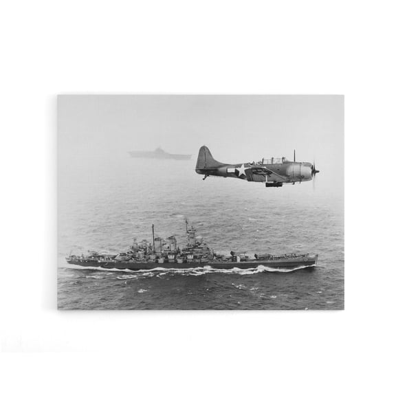 WWII US Navy USS Washington Bomber Canvas Wall Art Print 12X16"