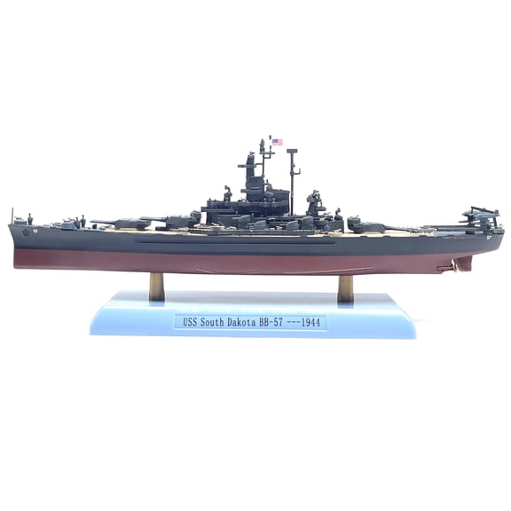 WWII USS South Dakota BB-57 Battleship Model 1:1000 Scale for Desk Decor & Collection Display