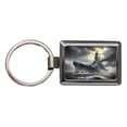 thumbnail image 1 of WWII Yamato-Class Battleship At Sea Metal Rectangle Keychain, 1 of 7