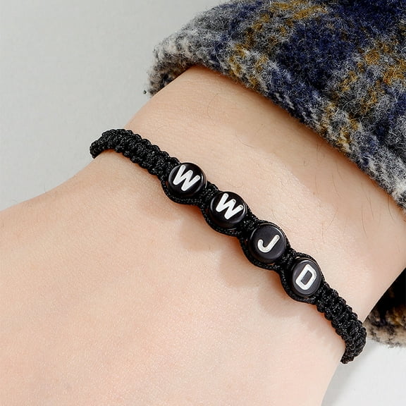 WWJD Letter Hand Weaving Bracelet