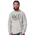 thumbnail image 1 of WWJD What Would Jesus Do Plus Size Long Sleeve Graphic Tee Shirt Brisco Brands 3X, 1 of 5