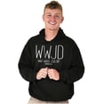 thumbnail image 1 of WWJD What Would Jesus Do Unisex Plus Fleece Graphic Hoodie Brisco Brands 3X, 1 of 4
