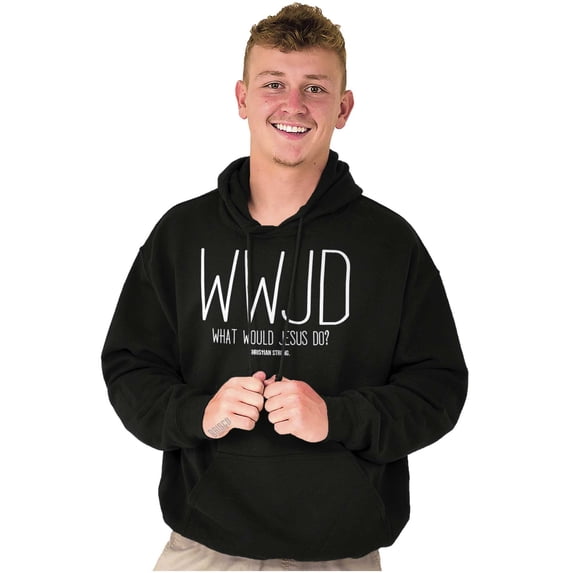 WWJD What Would Jesus Do Unisex Plus Fleece Graphic Hoodie Brisco Brands 3X