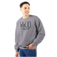 thumbnail image 1 of WWJD What Would Jesus Do Unisex Plus Fleece Graphic Sweatshirt Brisco Brands 3X, 1 of 5