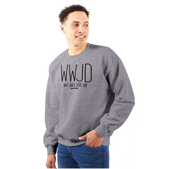 WWJD What Would Jesus Do Unisex Plus Fleece Graphic Sweatshirt Brisco Brands 3X