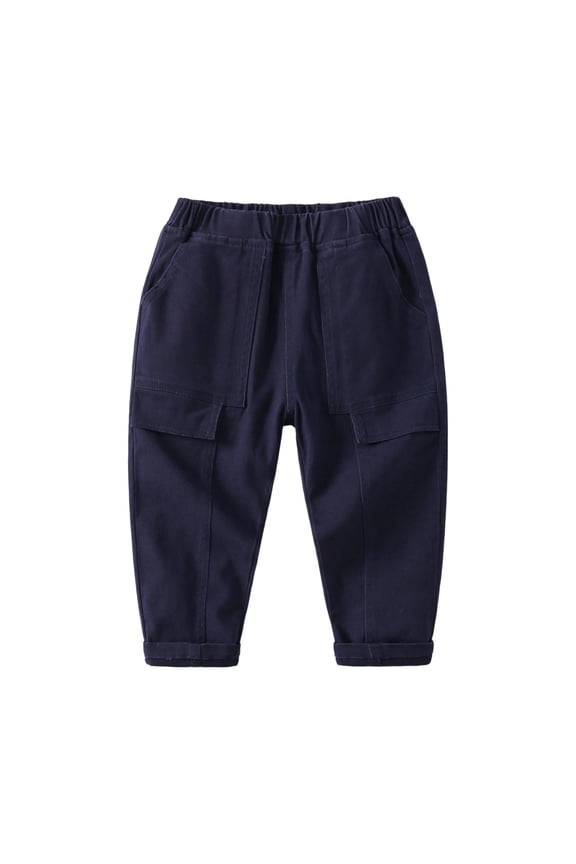 Boys Cargo Pants Loose Fit Casual Long Trousers with Pockets Comfortable Straight Leg Joggers for Kids Outdoor Play 4-5 Years