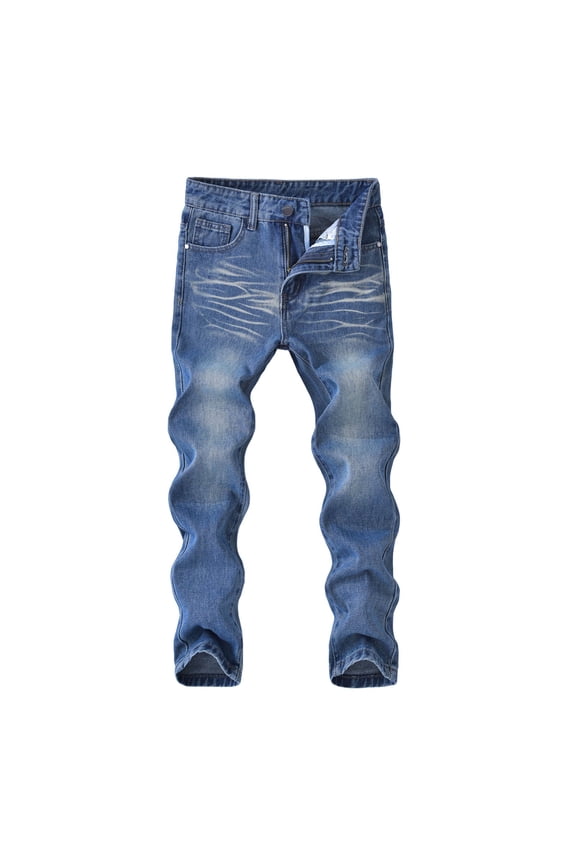 Boys Stacked Distressed Jeans Denim Pants High Street Fashion Casual Trousers for Teenagers Autumn Winter Loose Fit Jeans 9-10 Years