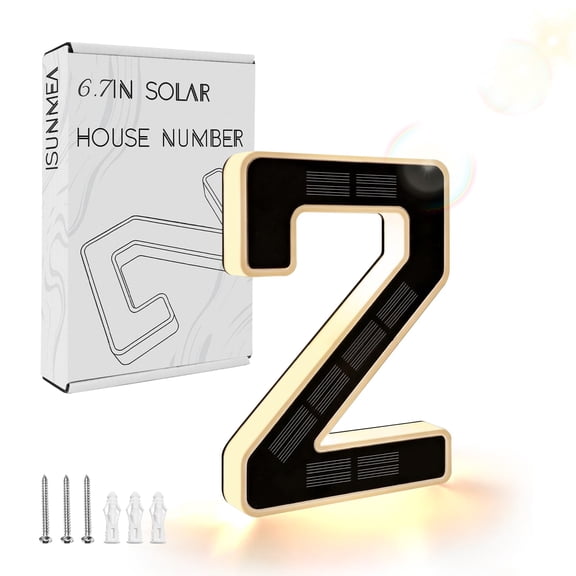 WWSOGQH 9 Inch Solar Lighted House Numbers for Outside, Light Up Waterproof LED Address Signs for Houses, Backlit Illuminated Exterior Modern House Numbers Light (1-Black, 9IN)