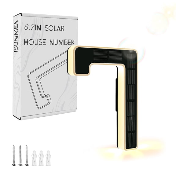 WWSOGQH 9 Inch Solar Lighted House Numbers for Outside, Light Up Waterproof LED Address Signs for Houses, Backlit Illuminated Exterior Modern House Numbers Light (1-Black, 9IN)