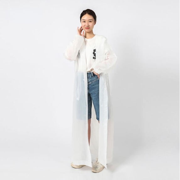 WWV Adult EVA Raincoat Reusable Waterproof Hooded Poncho for Outdoor Travel Hiking Lightweight Non Breathable Transparent Colors Options One Size 65 x 115 cm 1 Piece