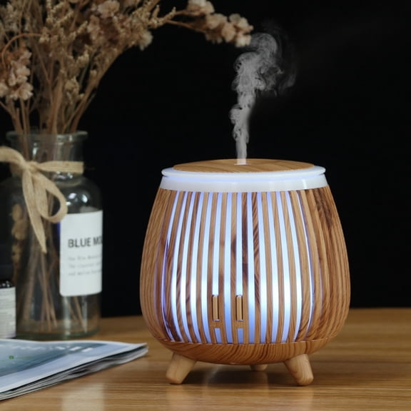 WWV Aroma Diffuser Humidifier Hollow Design Quiet Home Office Decor Cool Mist Essential Oil 2 In 1 USB Compact Energy Efficient Air Freshener