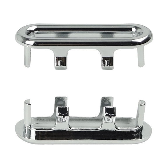 WWV Bathroom Sink Overflow Cover Trim Insert ABS Replacement For Ceramic Basin Washstand Easy Push In No Tools Chrome Look Multiple Sizes Fits Round and Oval 1 Piece