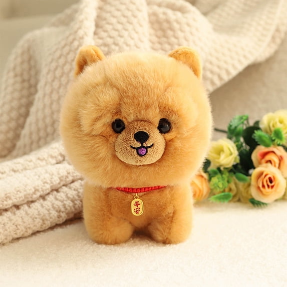 WWV Cute Plush Puppy Stuffed Animal Soft Pet Dog Doll For Kids Adults Hugging Companion Home Car Decor Gift For Birthday Party Family Friends 18x12x12cm 1 Piece