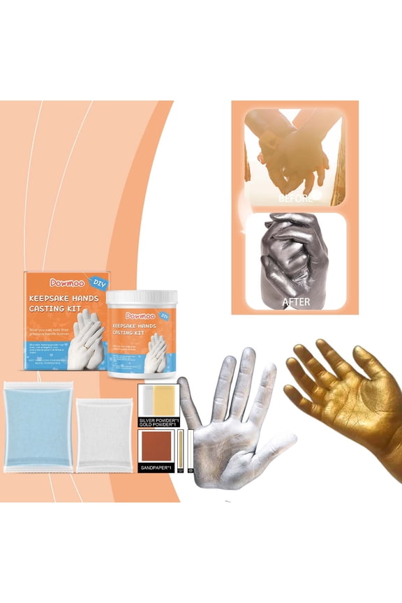 Hand Casting Kit Keepsake Sculpture Set with Alginate Seaweed Powder Plaster Model Powder Tools for Couples Family DIY Memory Gift Home Decor 1 Set