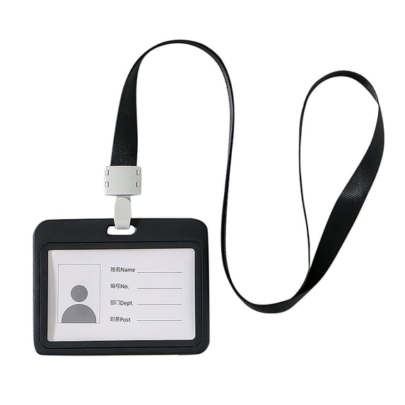 WWV Health Card Holder Set 2 Pack Horizontal Badge Sleeve with Lanyard Clear Plastic Protector Fits 4x3 Cards for Vaccination Record ID Pass Conferences Travel