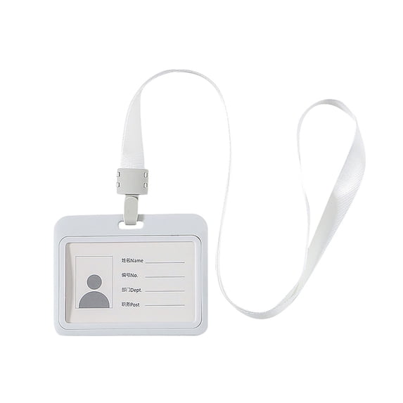 WWV Health Card Holder Set 2 Pack Horizontal Badge Sleeve with Lanyard Clear Plastic Protector Fits 4x3 Cards for Vaccination Record ID Pass Conferences Travel