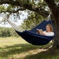 thumbnail image 1 of WWV Heavy Duty Nylon Camping Hammock with Anti Tip Spreader Bar Double Size Portable Tree Straps Included Travel Backyard Beach 190x80cm Carry Pouch 1 Pack, 1 of 6
