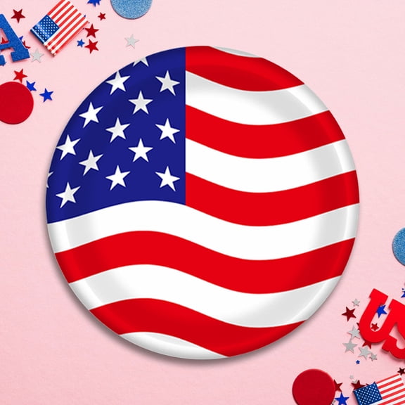 WWV Independence Day Tablecloth Style Supplies Patriotic Party Tableware Set with 7 and 9 Inch Plates Paper Cups and Napkins Disposable for BBQ Picnic and 4th of July