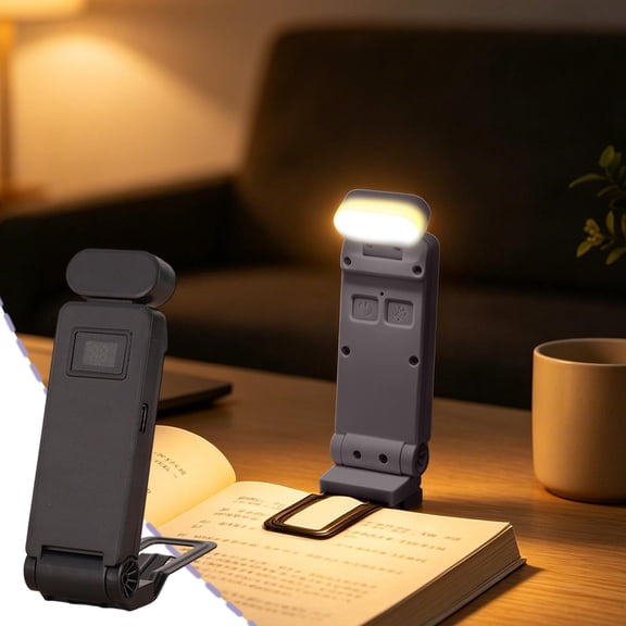 WWV Mini USB Rechargeable Reading Light, Clip On Bookmark Night Light Portable LED Reading Lamp with Eye Friendly Soft Light for Bedroom Office Travel and Dorm Use Black