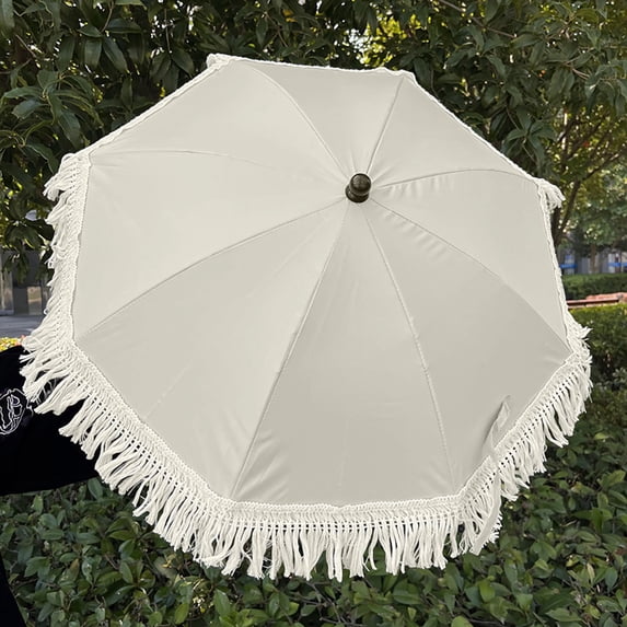 WWV Stroller Umbrella Parasol with Clamp Adjustable Sun Shade for Pram Pushchair Wheelchair Beach Chair Travel Foldable Canopy with Steel Ribs 1 Piece