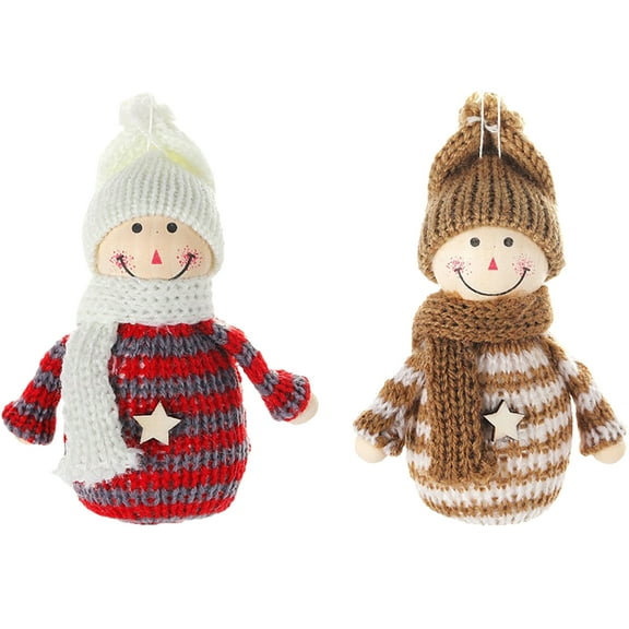 WWW Christmas Plush Figurines, 2pcs Christmas Decoration Mini Plush Cute Doll Christmas Tree Table Fireplace Decor Hanging for Christmas Office Home Decor and Kids Gift