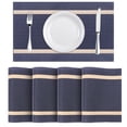 thumbnail image 1 of WWW Heat-Resistant Placemats, Set of 4,Stain Resistant Washable PVC Table Mats,Kitchen Table mats for Dining Kitchen Table Navy Blue, 1 of 6