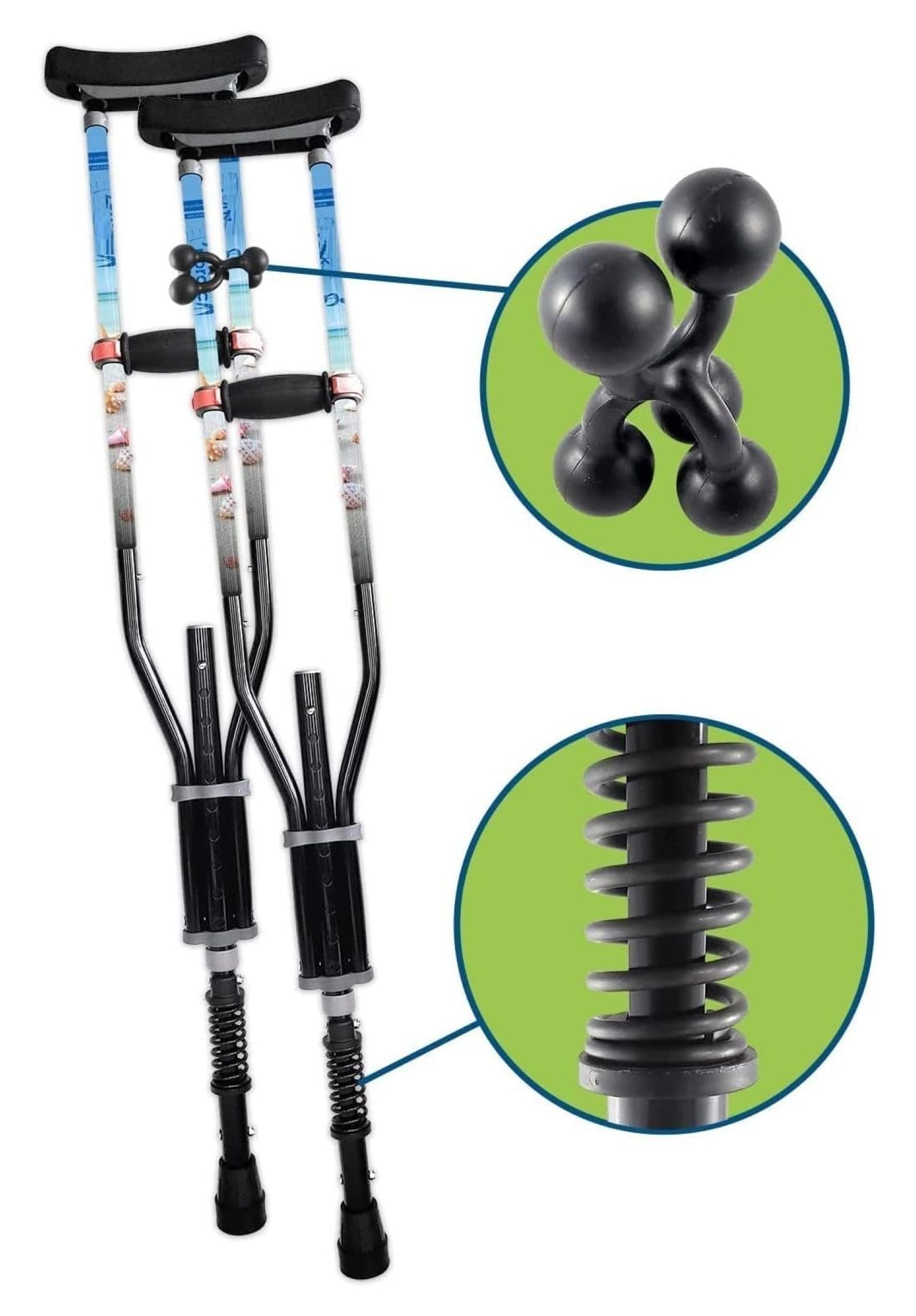 WWXBTM Spring Cushion Crutches Perfect for Sports Injuries and Travel