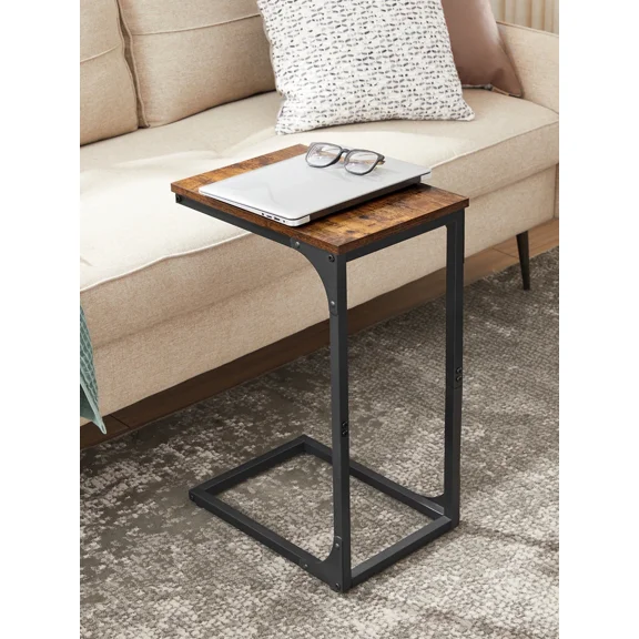 WX C-Shaped End Table, Small Side Table For Couch, Sofa Table With Metal Frame For Living Room, Bedroom, Bedside