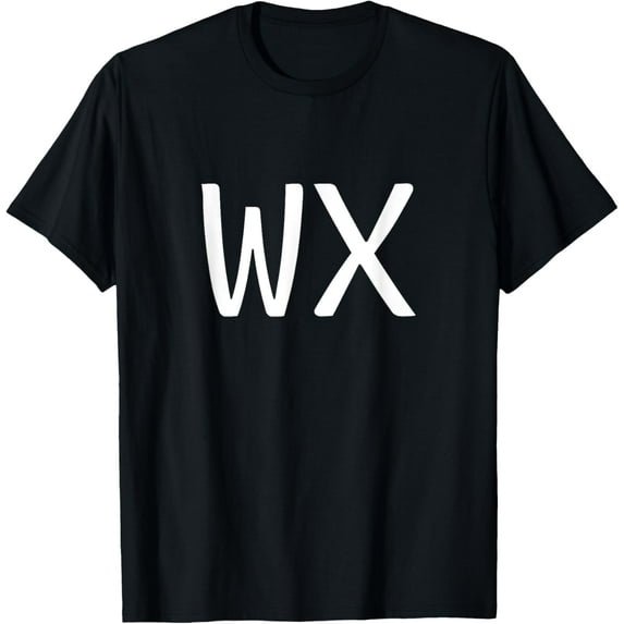 WX Two Letter Pair - Elegant Personalized Initials T-Shirt men and women can wear, black, white, gifts