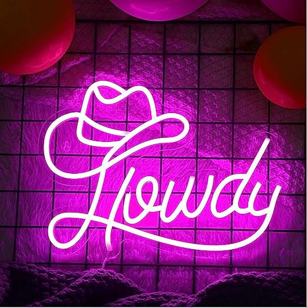 WX&YH Howdy Cowboy hat LED Neon Light Signs USB Power for Bedroom Home ...