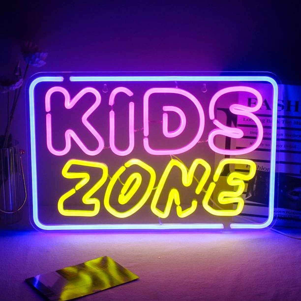 WX&YH Kids Zone LED Neon Light Signs USB Power for Bedroom Kindergarten ...